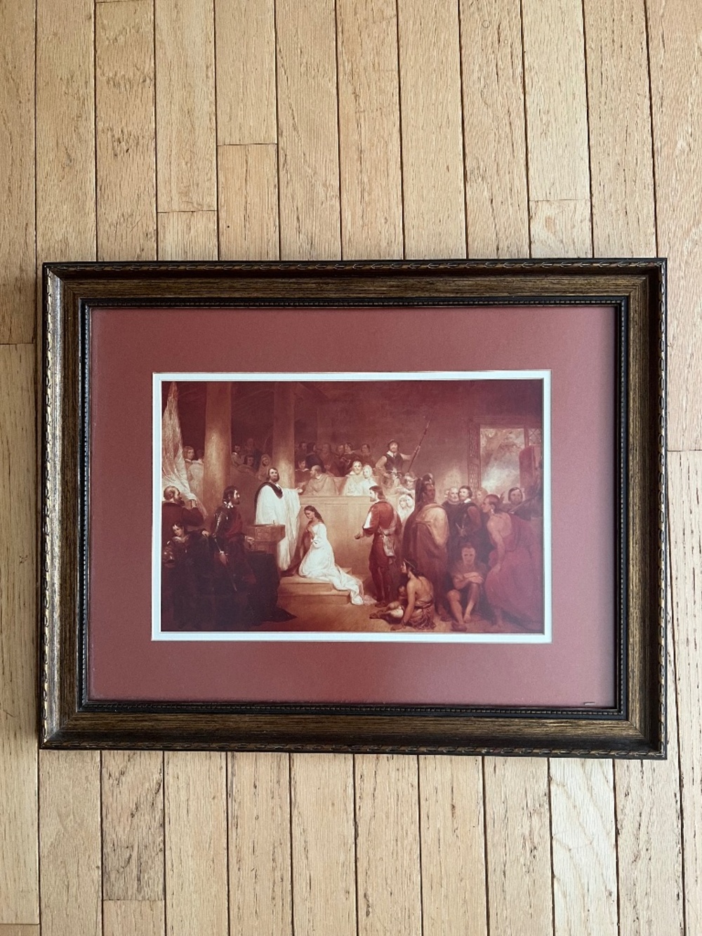 Framed Baptism of Pocahontas by John Chapman